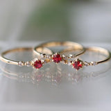 Red Stone Crystal Rings