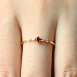 Red Stone Crystal Rings