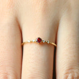 Red Stone Crystal Rings