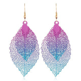 Leaf Dangle Earrings Hollow