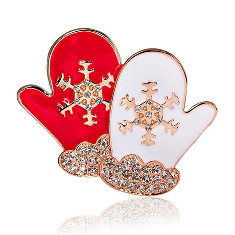 Christmas Gloves Brooch Pins