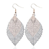 Leaf Dangle Earrings Hollow