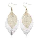 Leaf Dangle Earrings Hollow