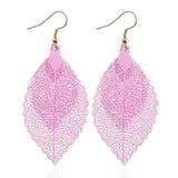 Leaf Dangle Earrings Hollow