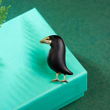Rinhoo Crow Brooch Black Paint