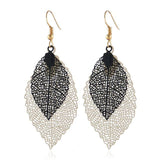 Leaf Dangle Earrings Hollow