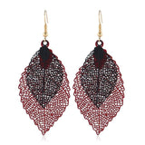 Leaf Dangle Earrings Hollow